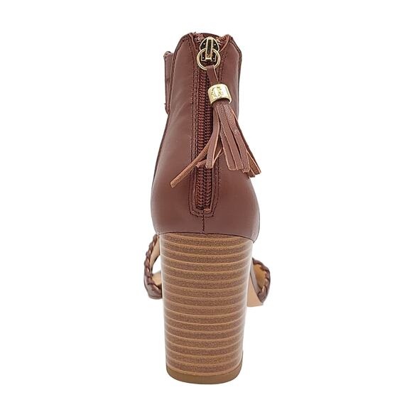 C Wonder Women Block Heel Ankle Strap Sandals Katie Size US 8.5 Cognac Leather - Picture 5 of 6